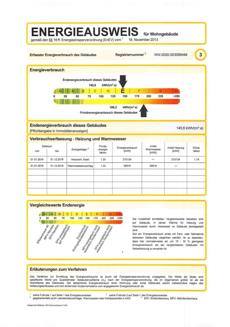 Energiekennziffer "E" (Fernwärme)