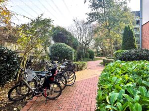 Fahrradabstellplatz vor dem Haus