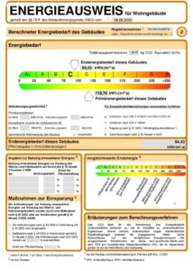 Energieausweis / Effizienzklasse "C" !!!